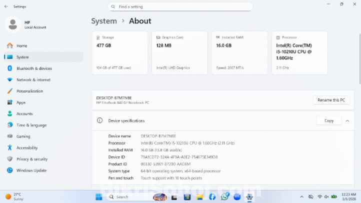 HP Elitebook Corei 5   10.gen